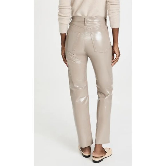 Agolde Leather 90s Pinch Waist Pants in Quail Patent Leather Size 30 - Picture 5 of 15